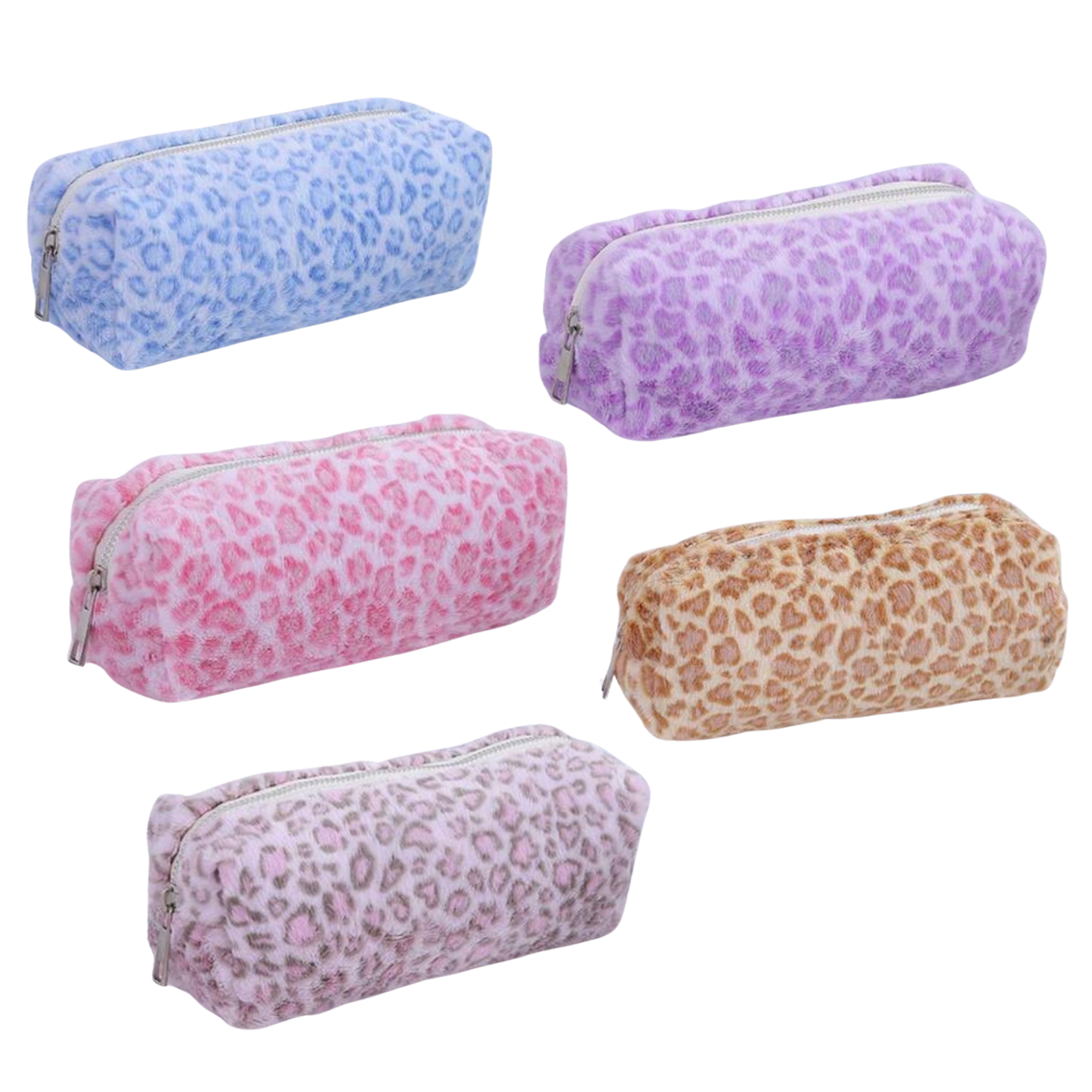 Leopard Furry Pencil Pouches