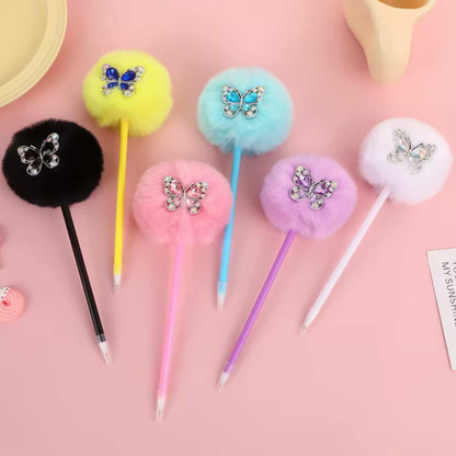 Butterfly Pom Pom Pens