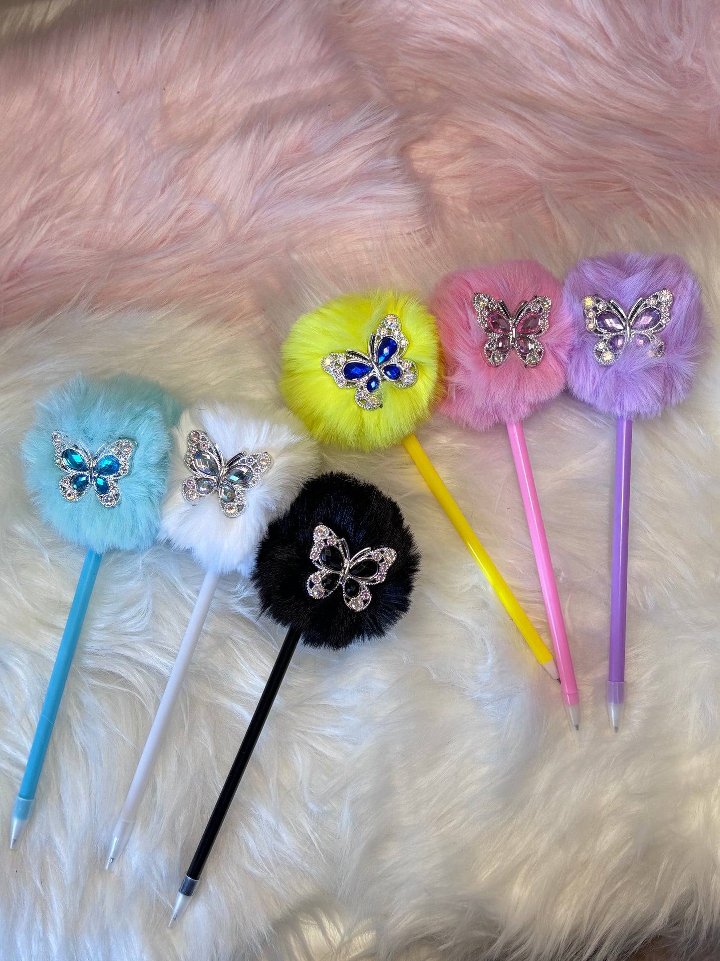 Butterfly Pom Pom Pens
